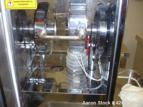 Used Riva MiniPress Tablet Press, single station, 60 Kn compression pressure, 24mm max tablet diameter, 18mm max depth of fill, rated up to 6000 tablets/hour, provision for softwall containment. AS I...