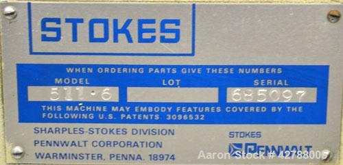 Used Stokes Single Motion, Single Punch Compacting Press, Model 511.6