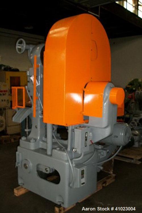 Used Stokes 526-1 R-4 Compacting Tablet Press. Dual motion, 20 ton, 3" maximum diameter of tablet, 2 5/8" maximum depth of fill, bronze feed shoe, stainless steel powder hopper, 5 hp vari-drive motor...