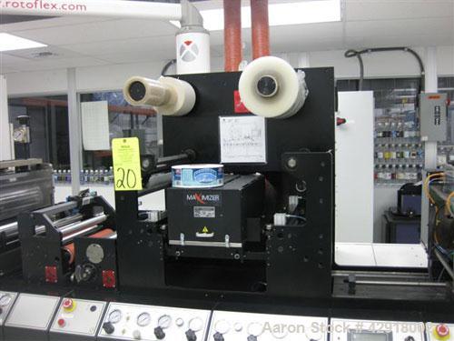 Used Rotoflex DLI 330 die cutting and laminating line with Vericut C2 die cutter. Maximum web width: 13" (330MM) Minimum Web width: 8" or 200mm. One 3" (76mm) pneumatic core type unwind, one 3" (76mm...
