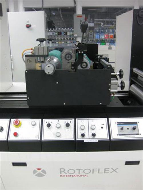 Used Rotoflex DLI 330 die cutting and laminating line with Vericut C2 die cutter. Maximum web width: 13" (330MM) Minimum Web width: 8" or 200mm. One 3" (76mm) pneumatic core type unwind, one 3" (76mm...