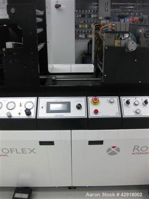 Used Rotoflex DLI 330 die cutting and laminating line with Vericut C2 die cutter. Maximum web width: 13" (330MM) Minimum Web width: 8" or 200mm. One 3" (76mm) pneumatic core type unwind, one 3" (76mm...