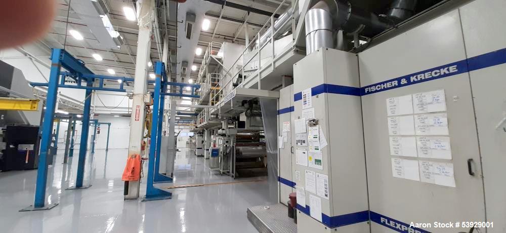 Used Fischer & Krecke 55" Flexographic Printing Press – 8 Color Flexpress 16 S