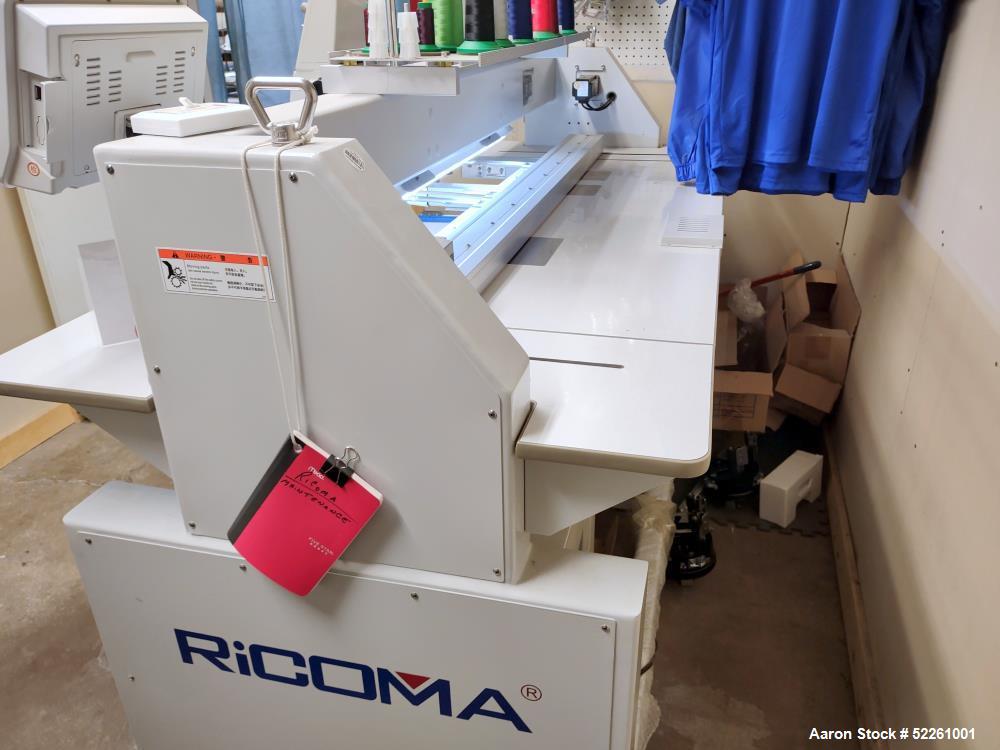 Used Ricoma RCM-1502C-H-W Two-Head Commercial Embroidery Machine