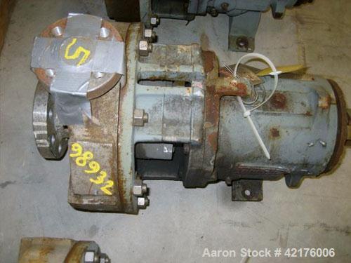 Used Durco Centrifugal Pump, Model Lo-Flo, Size 2X1X10, Alloy 20. 2" inlet, 1" outlet. Approximately 52 gallons per minute at 419' head. Requires motor and base.