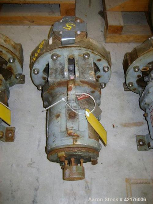 Used Durco Centrifugal Pump, Model Lo-Flo, Size 2X1X10, Alloy 20. 2" inlet, 1" outlet. Approximately 52 gallons per minute at 419' head. Requires motor and base.