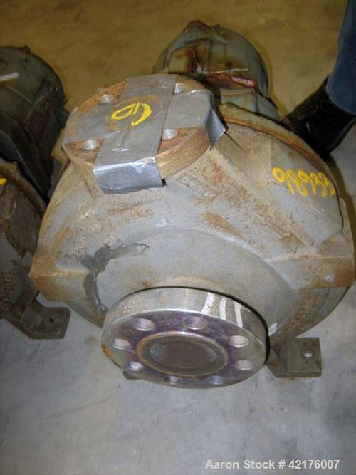 Used Durco Centrifugal Pump, Model Lo-Flo, Size 2X1X10, Alloy 20. 2" inlet, 1" outlet. Approximately 52 gallons per minute at 419' head. Requires motor and base.