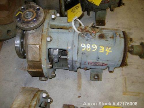 Used Durco Centrifugal Pump, Model Lo-Flo, Size 2X1X10, Alloy 20. 2" inlet, 1" outlet. Approximately 75 gallons per minute at 65' head. Requires motor and base.