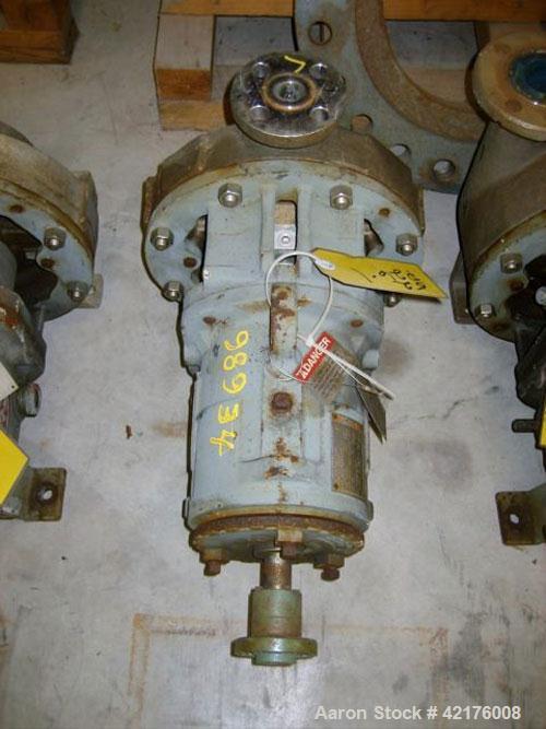 Used Durco Centrifugal Pump, Model Lo-Flo, Size 2X1X10, Alloy 20. 2" inlet, 1" outlet. Approximately 75 gallons per minute at 65' head. Requires motor and base.