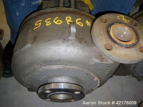Used Durco Centrifugal Pump, Size 2X2X10, Ferralium 255. 2" inlet, 2" outlet. Approximately 220 gallons per minute at 176' head. Driven by a 40 hp, 460 volt, 3560 rpm motor. Requires base.