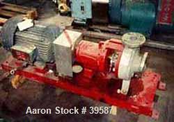 Used Duriron Pump, Size 3 x 2-7/65. Nickel alloy head, painted mild steel frame, alloy impeller, 6" flanged head, 2" product inlet, 7-1/2" flanged head, 3" product outlet. 15 hp motor, 3/60/230-460V,...