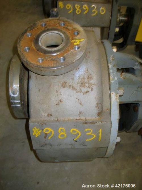 Used Durco Centrifugal Pump, Size 3X2X13, Alloy 20. 3" inlet, 2" outlet. Approximately 200 gallons per minute at 78' head. Requires motor and base.
