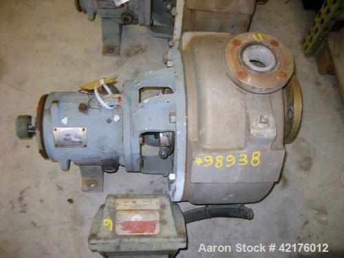 Used Durco Centrifugal Pump, Size 3X2X13, Alloy 20. 3" inlet, 2" outlet. Approximately 198 gallons per minute at 38' head. Requires motor and base.