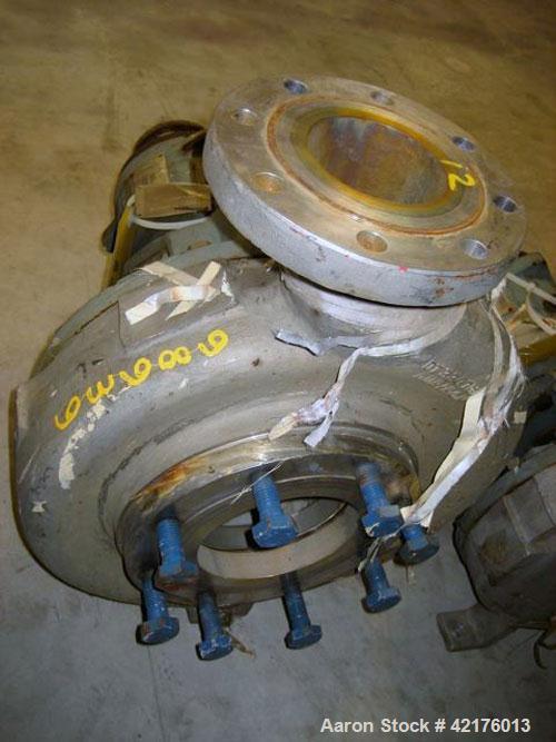 Used Durco Centrifugal Pump, Size 6X4X13, Ferralium 255. 6" inlet, 4" outlet. Approximately 1000 gallons per minute at 117' head. Requires motor and base.