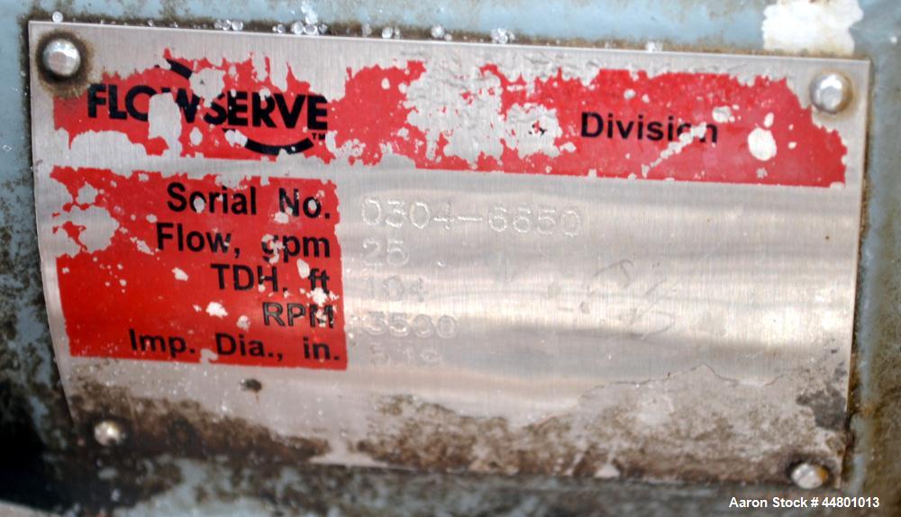 Used Flowserve Durco Mark 3 Centrifugal Pump, Model MK3 Standard