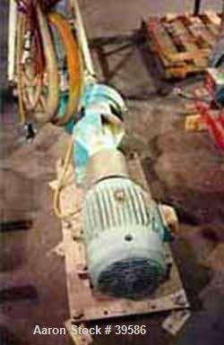 Used Pacific Pump Industrial Pump, Model 52-37021-046215. Painted mild steel frame, nickel alloy head, nickel alloy impeller, 3" threaded inlet, 1" welded type outlet. 3 hp, 3/60, 230/460V, 10/5 amps...