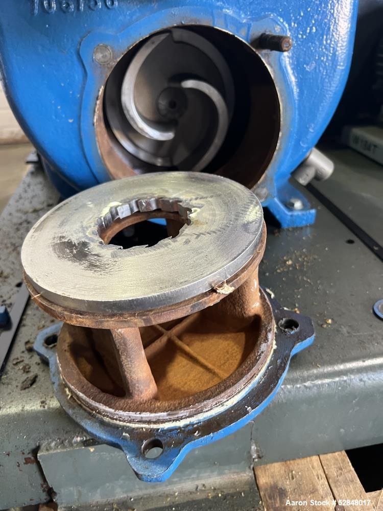 Used Weir Specialty Pumps Self Priming Centrifugal Waste Water Pump, Model 2-WSP-AAAAA-A1-ALF. Approximate 225GPM at 103 head feet. Impeller driven by a 5hp, 3/60/230/460 volt, 3600rpm motor. 2" diam...