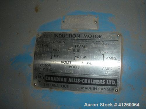 Used Pump with electric motor, Allis-Chalmers 400 hp motor, 880 rpm , 440V, 3 Ph.