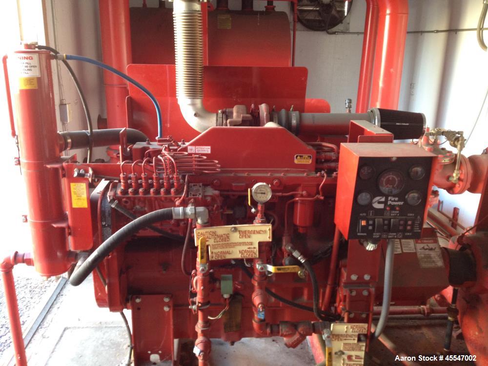 Used Complete Tiger Flow Diesel Fire Pump System. (With building). Includes Cummins Fire Power Model CFP83-F30 [C8.3 Series] six-cylinder diesel engine, Serial # 46874515, and ITT 2000 GPM centrifuga...