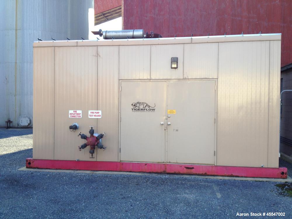 Used Complete Tiger Flow Diesel Fire Pump System. (With building). Includes Cummins Fire Power Model CFP83-F30 [C8.3 Series] six-cylinder diesel engine, Serial # 46874515, and ITT 2000 GPM centrifuga...