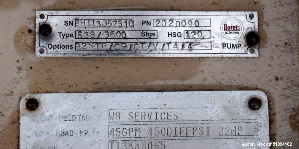 Industrial Used - Borets HPS Horizontal Multistage Centrifugal Pump, Type 538/3600