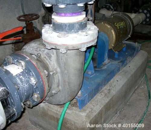 Used:  Crane Deming centrifugal pump, size 5MD, model 4021-3071, 316 stainless steel. 6" inlet, 4" outlet. Approximate capacity 450 gallons per minute at 20' head. 8-1/2" diameter impeller. Driven by...