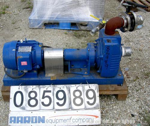 USED: Barnes centrifugal pump, model 15ICU-1, cast iron. Approximate capacity 250 gallons per minute at 2600 rpm at 70' head. 5.995" diameter impeller. 3" inlet/outlet. Driven by a 7.5 hp, 3/60/230/4...