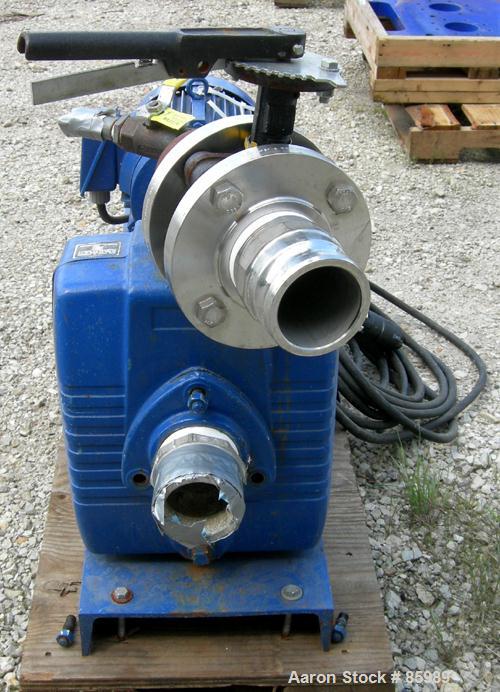 USED: Barnes centrifugal pump, model 15ICU-1, cast iron. Approximate capacity 250 gallons per minute at 2600 rpm at 70' head. 5.995" diameter impeller. 3" inlet/outlet. Driven by a 7.5 hp, 3/60/230/4...