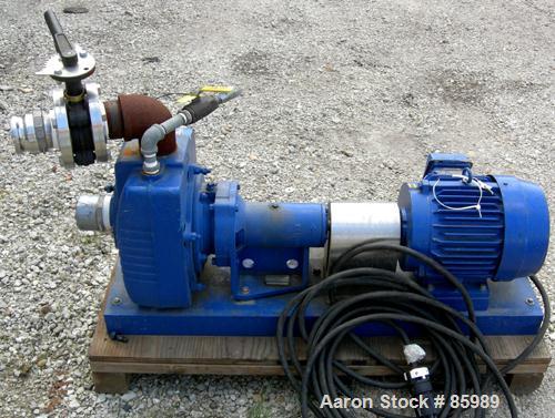 USED: Barnes centrifugal pump, model 15ICU-1, cast iron. Approximate capacity 250 gallons per minute at 2600 rpm at 70' head. 5.995" diameter impeller. 3" inlet/outlet. Driven by a 7.5 hp, 3/60/230/4...