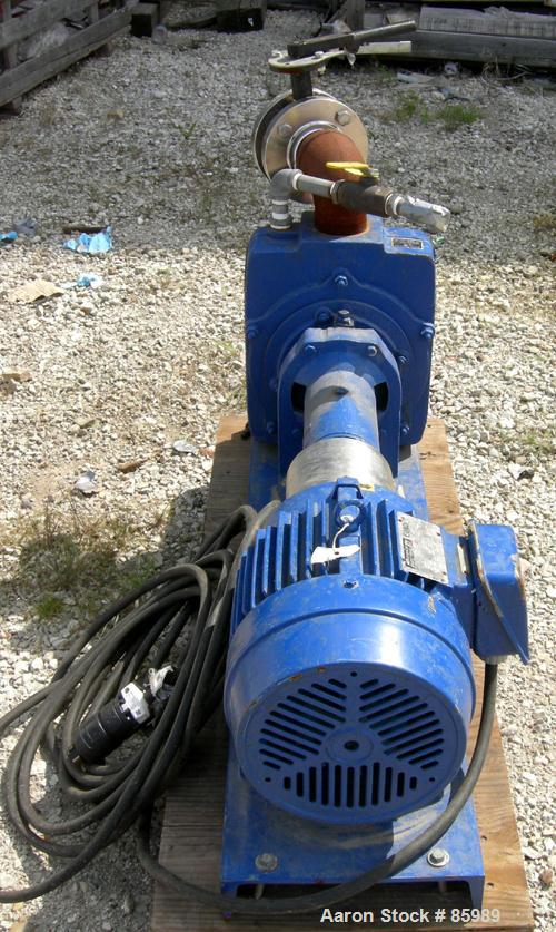 USED: Barnes centrifugal pump, model 15ICU-1, cast iron. Approximate capacity 250 gallons per minute at 2600 rpm at 70' head. 5.995" diameter impeller. 3" inlet/outlet. Driven by a 7.5 hp, 3/60/230/4...
