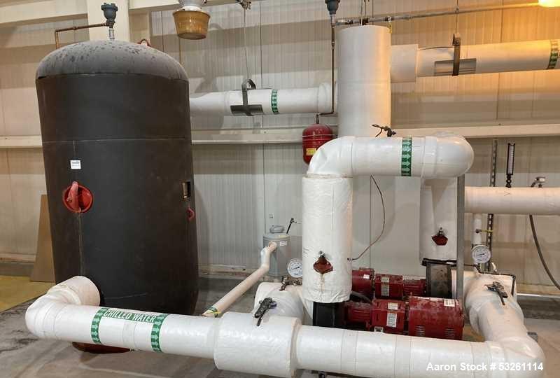 Used Lot Of Two Bell & Gossett Pumps Model e-1510 SSF 7.375 3BD. Vertical turbine pumps P-1 and 2. (2) Pumps with motor drives. 7.5 HP 230/460 Motors. Includes interconnecting piping.