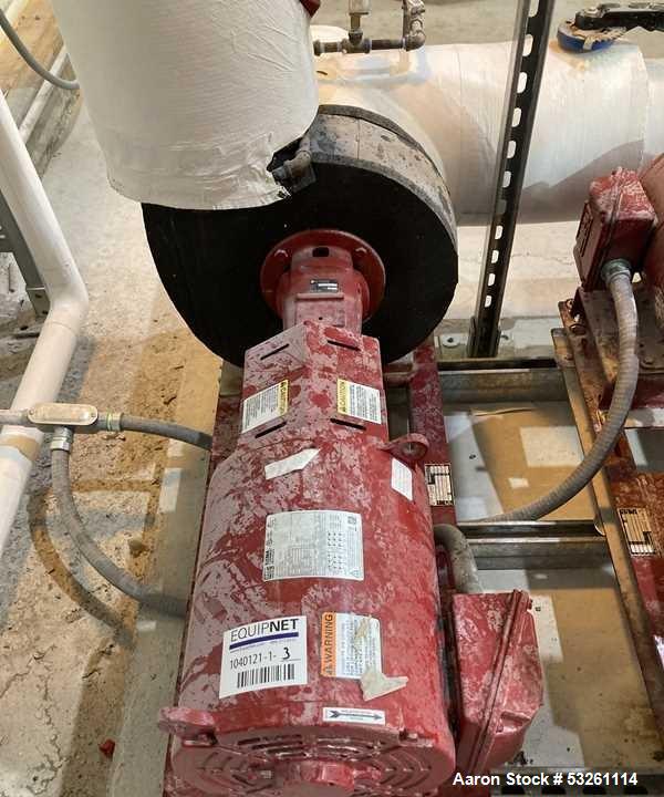 Used Lot Of Two Bell & Gossett Pumps Model e-1510 SSF 7.375 3BD. Vertical turbine pumps P-1 and 2. (2) Pumps with motor drives. 7.5 HP 230/460 Motors. Includes interconnecting piping.
