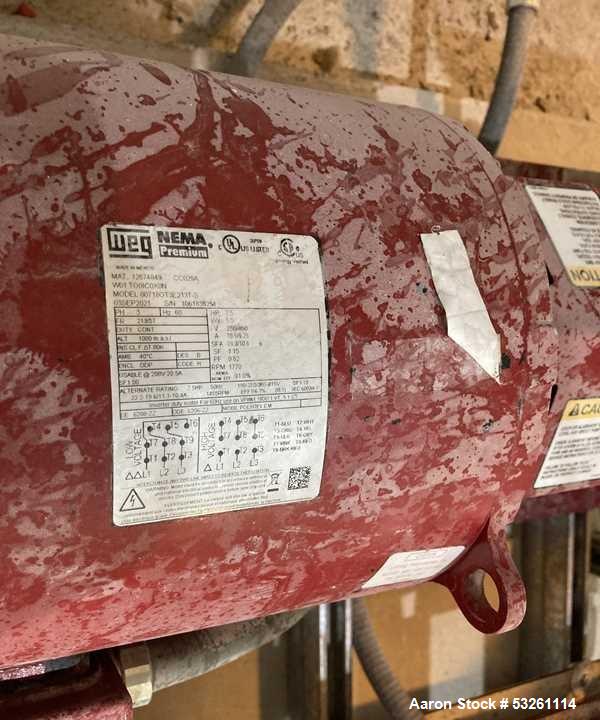 Used Lot Of Two Bell & Gossett Pumps Model e-1510 SSF 7.375 3BD. Vertical turbine pumps P-1 and 2. (2) Pumps with motor drives. 7.5 HP 230/460 Motors. Includes interconnecting piping.