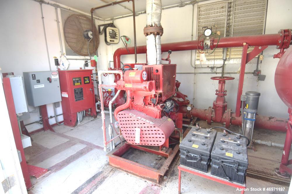 Used Clarke Fire Protection Products Diesel Driven Fire Pump System. Consisting of: (1) Clarke diesel engine, model JU4H-UF54, part# WAB, serial# PE4045T769488, built 2009. (1) ITT Industries centrif...