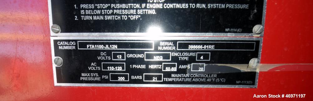 Used Clarke Fire Protection Products Diesel Driven Fire Pump System. Consisting of: (1) Clarke diesel engine, model JU4H-UF54, part# WAB, serial# PE4045T769488, built 2009. (1) ITT Industries centrif...