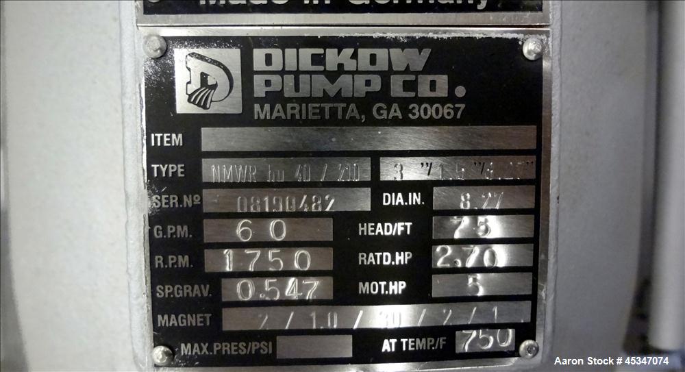 Used Dickow Magnetic Driven Hot Oil Circulation Pump