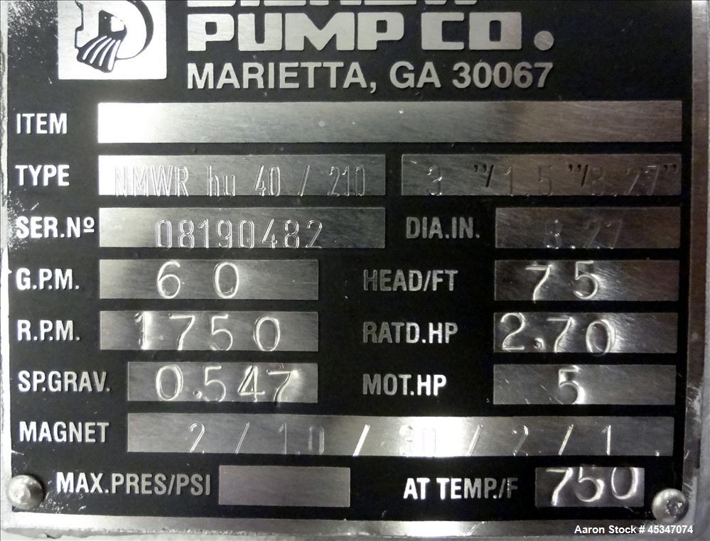 Used Dickow Magnetic Driven Hot Oil Circulation Pump