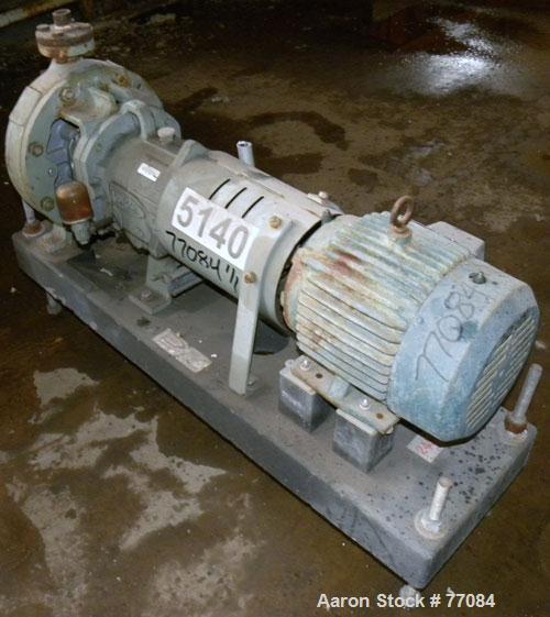 Used- Durco Mark III Centrifugal Pump, Size 2K2X1-10A/80 RV, Carbon Steel. 2" Inlet, 1" outlet. Rated approximately 50 gallo...