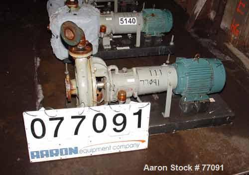 Used Durco Mark III Centrifugal Pump, Size 2K3X2-13/101 RV, Carbon Steel. 3" Inlet, 2" outlet. Rated approximately 150 gallons per minute at 102' head. Mechanical seal. Driven by a 7-1/2hp, 3/60/230/...