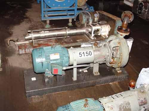 Used Durco Mark III Centrifugal Pump, Size 2K3X2-13/101 RV, Carbon Steel. 3" Inlet, 2" outlet. Rated approximately 150 gallons per minute at 102' head. Mechanical seal. Driven by a 7-1/2hp, 3/60/230/...