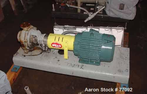 Used Durco Mark II Centrifugal Pump, Size 1.5X1-8/80, Carbon Steel. 1.5" Inlet, 1" outlet. Rated approximately 150 gallons per minute at 240' head. Mechanical seal. Driven by a 7-1/2hp, 3/60/230/460 ...