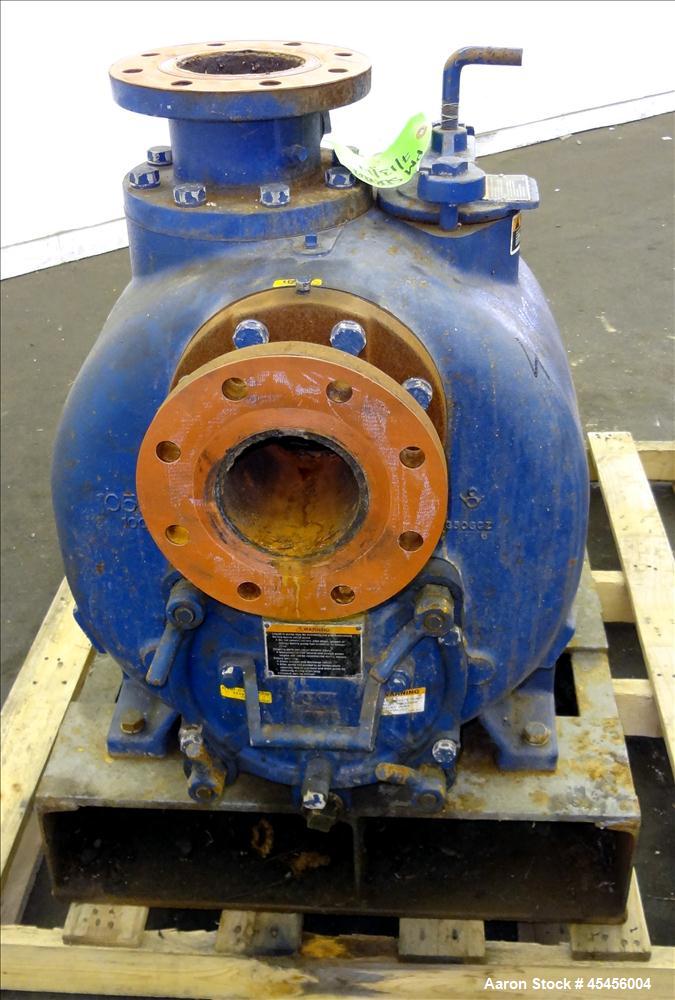 Used Gorman-Rupp T-Series Self Priming Centrifugal Pump, Model T4A3-B, Carbon Steel. Rated approximate 250 gallons per minute at 40 head at 1200 rpm. 4" Inlet/outlet. Driven by a 5hp, 3/60/230/460 vo...