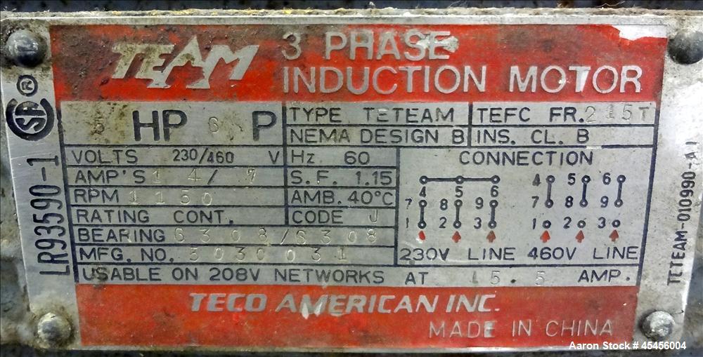 Used Gorman-Rupp T-Series Self Priming Centrifugal Pump, Model T4A3-B, Carbon Steel. Rated approximate 250 gallons per minute at 40 head at 1200 rpm. 4" Inlet/outlet. Driven by a 5hp, 3/60/230/460 vo...