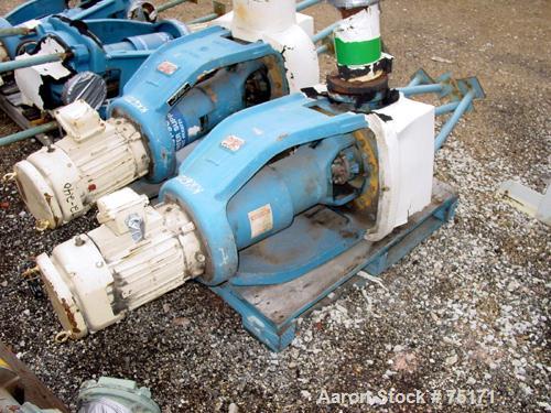 Used Goulds Inline Centrifugal Pump, Model 3996. 100 gpm, 5 hp XP, 70' head. Material: D1. Impeller diameter: 8.62". 230-460 XP integral pump bearings, Taper Bore TM Plus and Big Bore TM seal chamber...