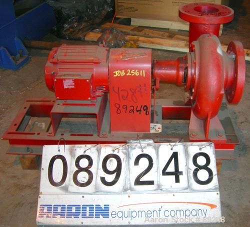 Used ITT Bell & Gossett Centrifugal Pump, model 5BC-7BF, carbon steel. 6" inlet, 5" outlet. Approximate capacity 650 gallons per minute at 30' head. Driven by a 7.5 hp, 3/60/230/460 volt, 1745 rpm mo...