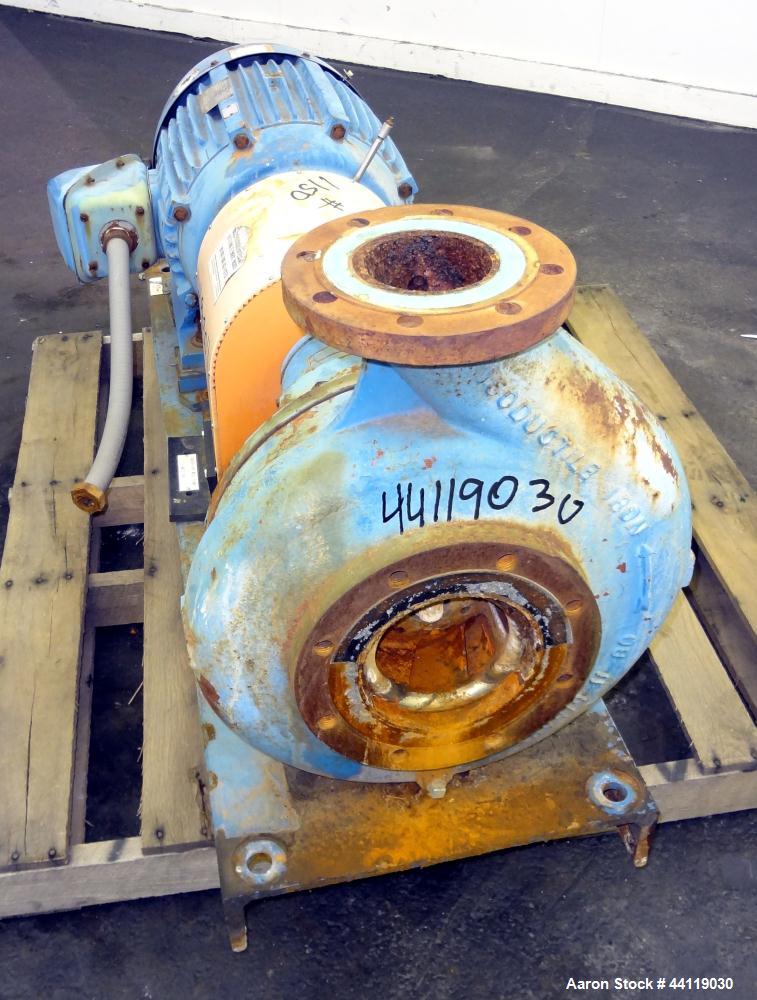Used Ingersoll Rand Centrifugal Pump, Size 6X4X13, Model D 1011, Carbon Steel. 6” Inlet, 4” outlet, approximate 12-1/2” diameter impeller. Driven by a 40 hp, 3/60/230/460 volt, 1770 rpm motor. Base m...