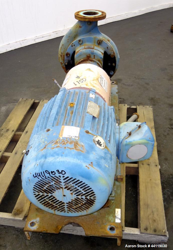 Used Ingersoll Rand Centrifugal Pump, Size 6X4X13, Model D 1011, Carbon Steel. 6” Inlet, 4” outlet, approximate 12-1/2” diameter impeller. Driven by a 40 hp, 3/60/230/460 volt, 1770 rpm motor. Base m...