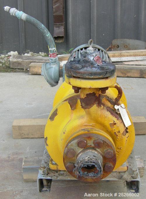 Used Kontro Sealless Centrifugal Pump, Model HS1DL, carbon steel. Rated 85 gallons per minute at 117' head at 275 psi at 3600 rpm. Impeller diameter 6''. 2'' inlet, 1 1/2'' outlet. Driven by a 7.5 hp...