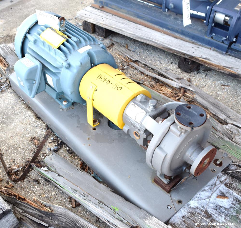 Unused- Flowserve MK3 STD. Centrifugal Pump, Carbon Steel. Size 1K1.5X1-82RV. Driven by a 15hp, 3/60/460 volt, 3510 rpm motor. Serial# 1090368CHP002A, built 2012.
