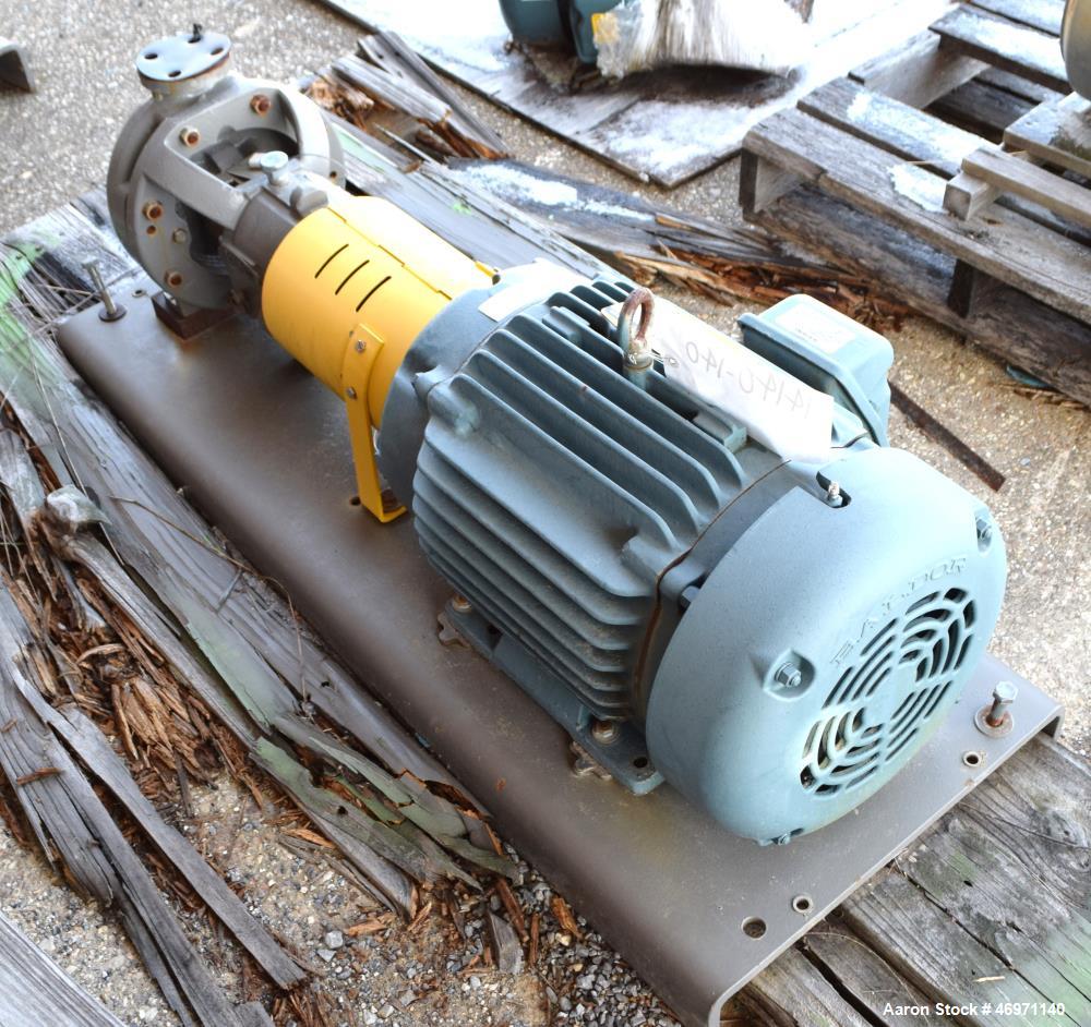 Unused- Flowserve MK3 STD. Centrifugal Pump, Carbon Steel. Size 1K1.5X1-82RV. Driven by a 15hp, 3/60/460 volt, 3510 rpm motor. Serial# 1090368CHP002A, built 2012.